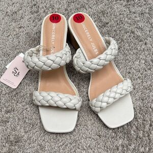 Sincerely Jules Cream Braided Sandals